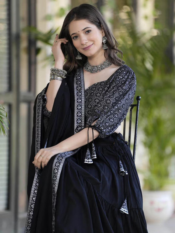 Women Flared Lehenga & Choli with Dupatta