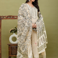 Hand Block Printed Pure Cotton Kurta with Trousers & Dupatta Set