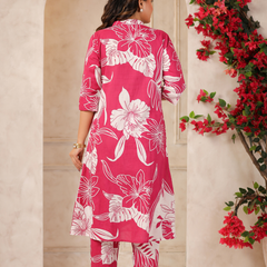 Women's Floral Printed Straight Co-ord Set