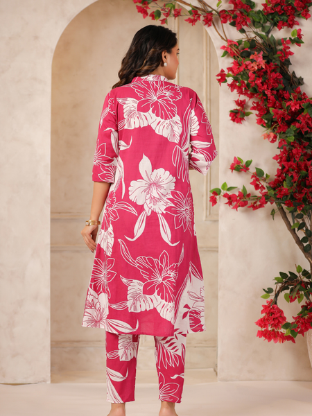 Women's Floral Printed Straight Co-ord Set
