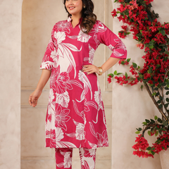 Women's Floral Printed Straight Co-ord Set