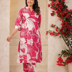 Women's Floral Printed Straight Co-ord Set