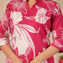 Women's Floral Printed Straight Co-ord Set