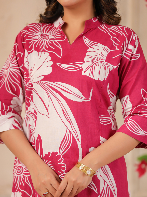 Women's Floral Printed Straight Co-ord Set