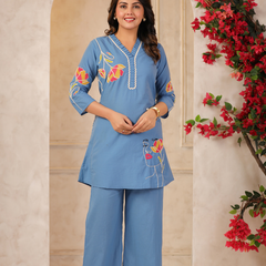 Women's Floral Printed Straight Co-ord Set