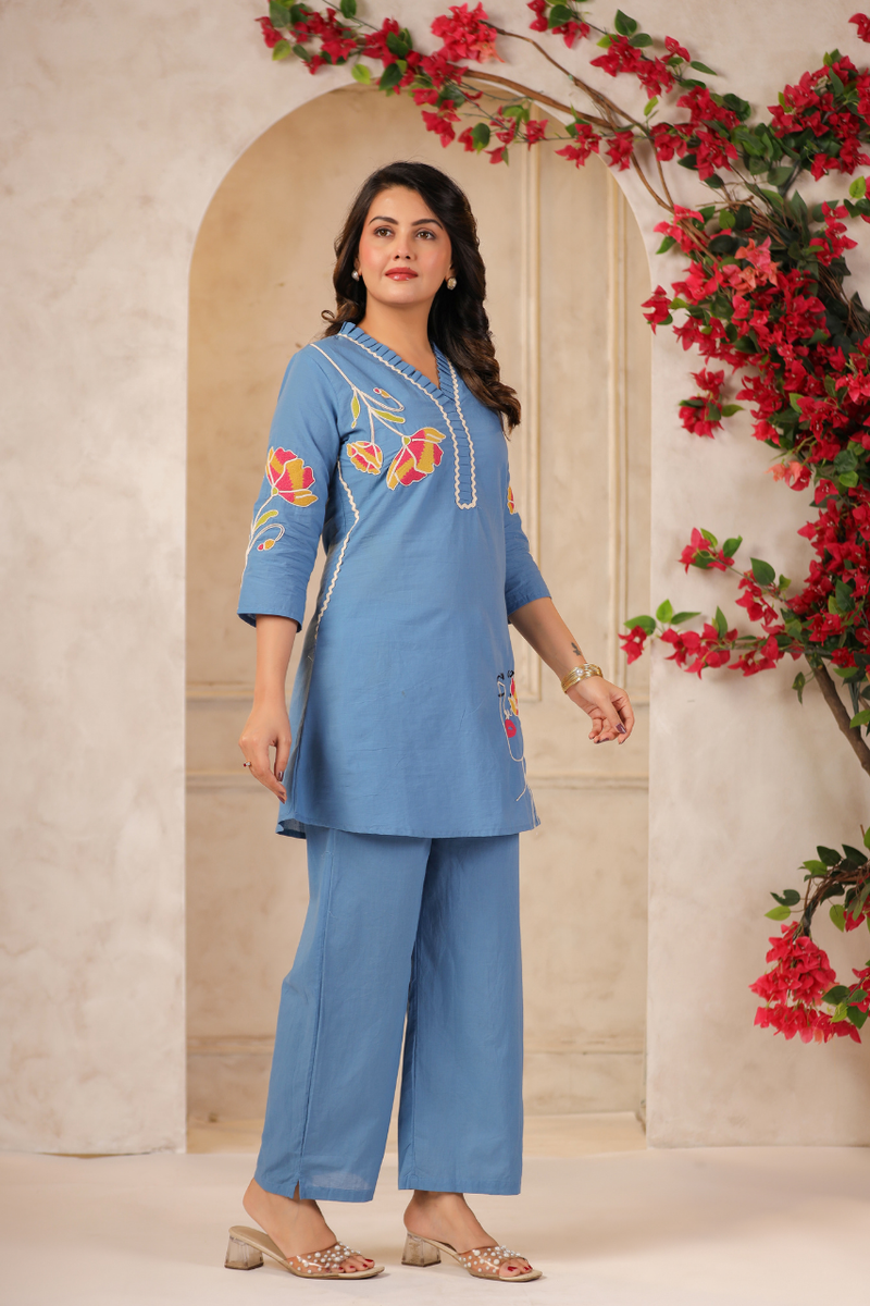 Women's Floral Printed Straight Co-ord Set