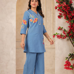 Women's Floral Printed Straight Co-ord Set