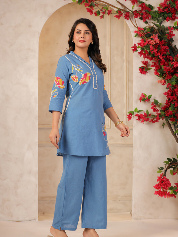 Women's Floral Printed Straight Co-ord Set