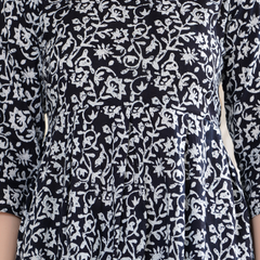 Floral Printed Round Neck Peplum Top