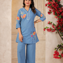 Women's Floral Printed Straight Co-ord Set