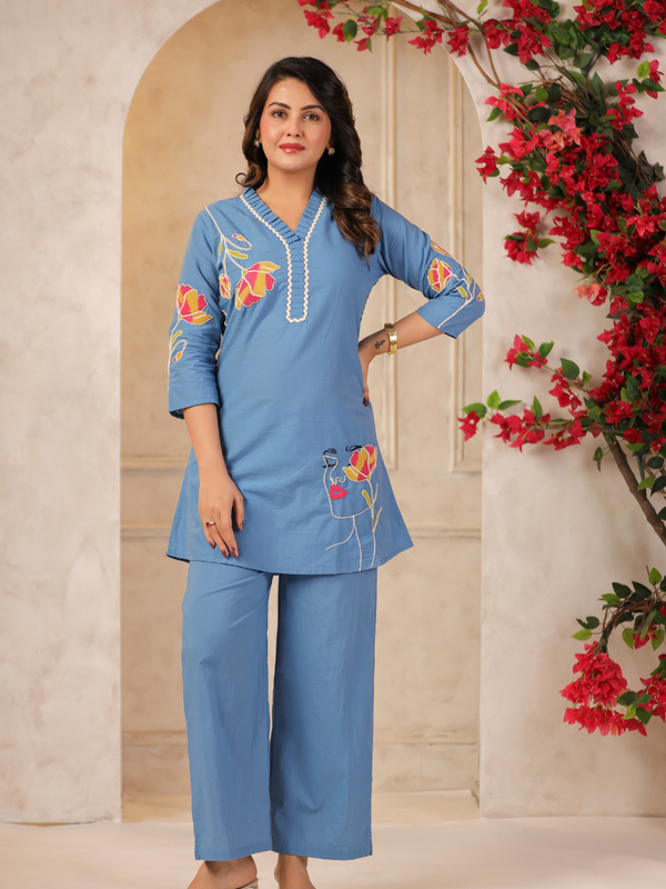 Women's Floral Printed Straight Co-ord Set