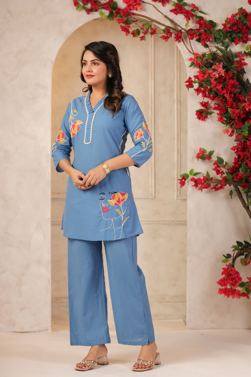 Women's Floral Printed Straight Co-ord Set