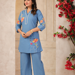 Women's Floral Printed Straight Co-ord Set