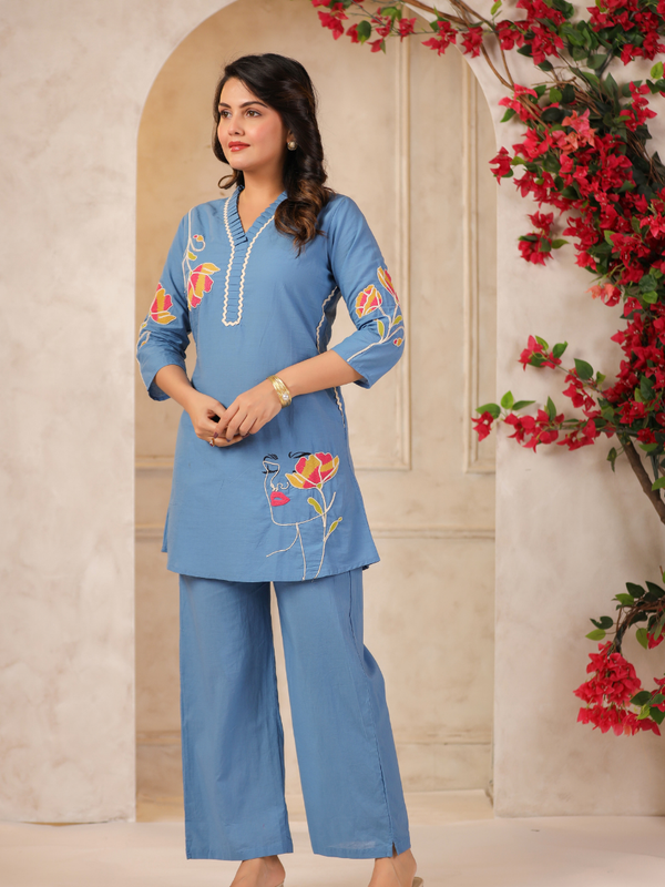 Women's Floral Printed Straight Co-ord Set