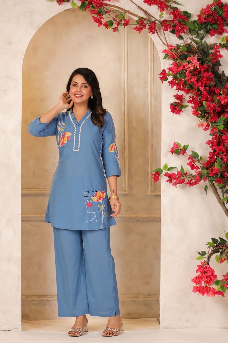 Women's Floral Printed Straight Co-ord Set