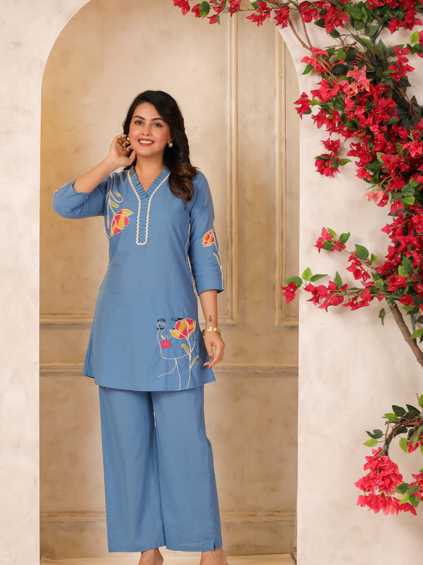 Women's Floral Printed Straight Co-ord Set