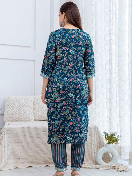 Women Printed Kurta and Pant Set With Dupatta | Ethnic Set | Dupatta Set | Kurta Set