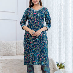 Women Printed Kurta and Pant Set With Dupatta | Ethnic Set | Dupatta Set | Kurta Set