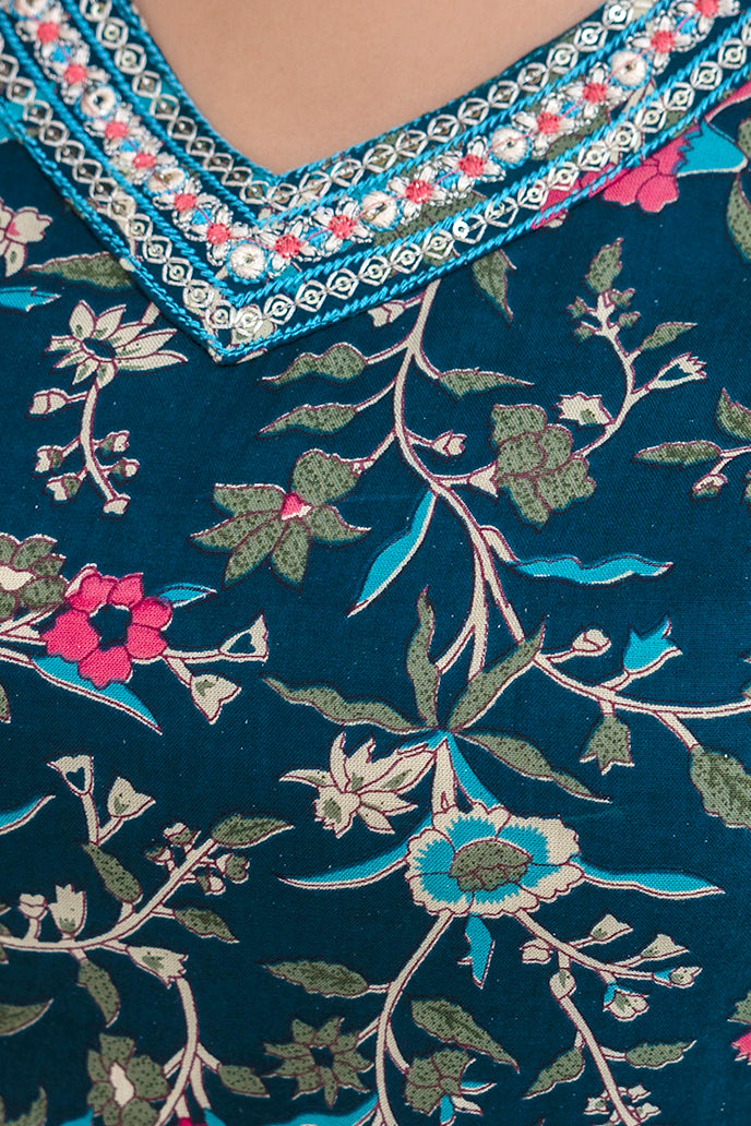 Women Printed Kurta and Pant Set With Dupatta | Ethnic Set | Dupatta Set | Kurta Set