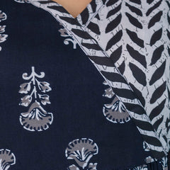 Women Block printed Angarakha Kurta and pant Set with Dupatta