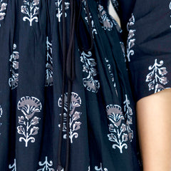 Women Block printed Angarakha Kurta and pant Set with Dupatta