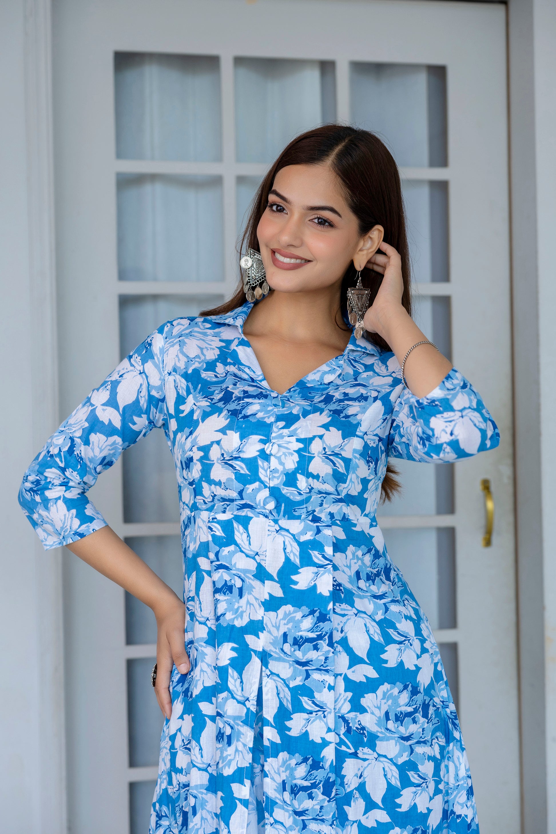 Elegant Blue Floral Cord Set Bairaj Elegant Blue Floral Cord Set Bairaj