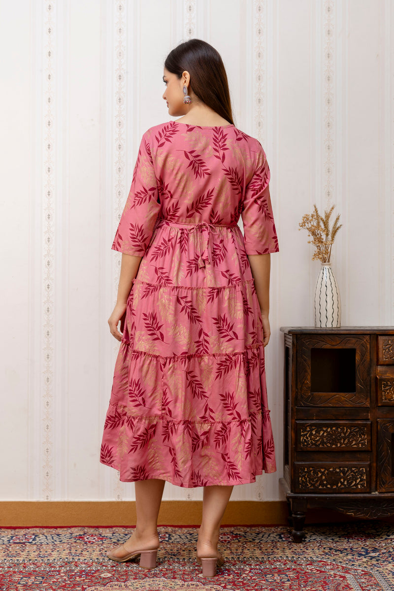 Women Printed Cotton Rayon Anarkali Kurta