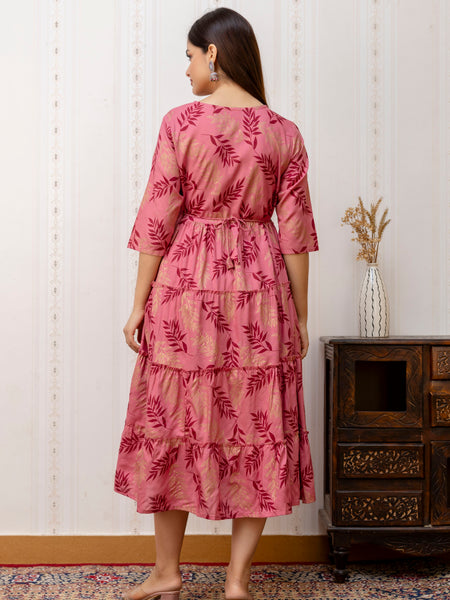 Women Printed Cotton Rayon Anarkali Kurta