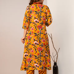Women Floral Print Straight Kurta Set