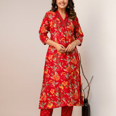 Women Viscose Rayon Kurta Pant Dupatta Set