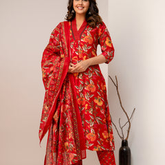 Women Viscose Rayon Kurta Pant Dupatta Set