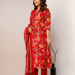 Women Viscose Rayon Kurta Pant Dupatta Set