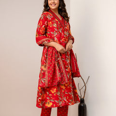 Women Viscose Rayon Kurta Pant Dupatta Set