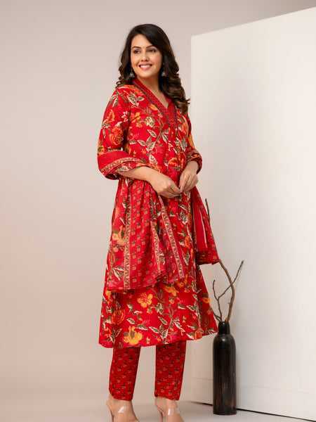 Women Viscose Rayon Kurta Pant Dupatta Set