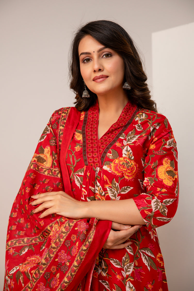Women Viscose Rayon Kurta Pant Dupatta Set