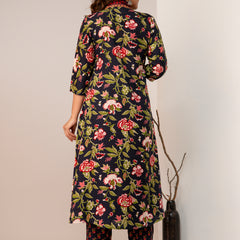 Women Floral Print Straight Kurta Set