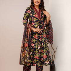 Women Floral Print Straight Kurta Set