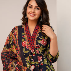 Women Floral Print Straight Kurta Set