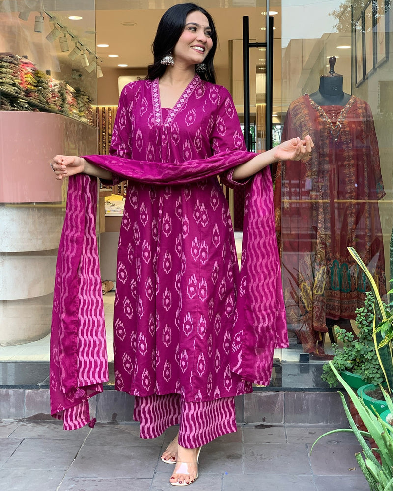 Women’s Stylish Embroidery Work Long Kurta Set with Dupatta | Elegant Ethnic Wear for Festive & Casual Occasions