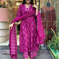 Women’s Stylish Embroidery Work Long Kurta Set with Dupatta | Elegant Ethnic Wear for Festive & Casual Occasions