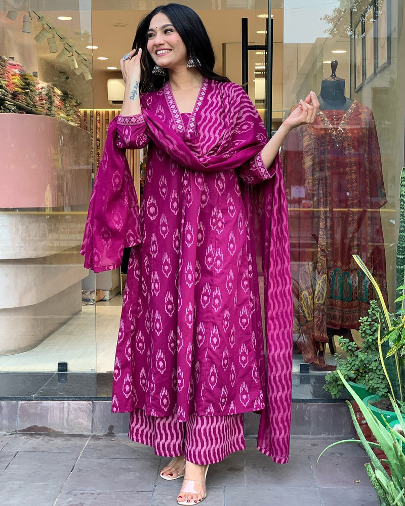 Women’s Stylish Embroidery Work Long Kurta Set with Dupatta | Elegant Ethnic Wear for Festive & Casual Occasions