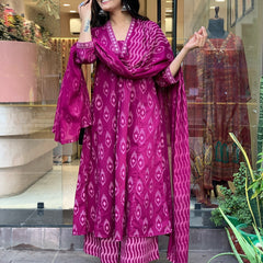 Women’s Stylish Embroidery Work Long Kurta Set with Dupatta | Elegant Ethnic Wear for Festive & Casual Occasions
