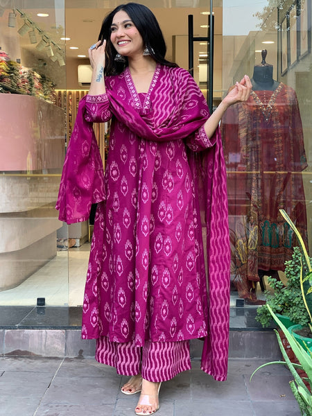 Women’s Stylish Embroidery Work Long Kurta Set with Dupatta | Elegant Ethnic Wear for Festive & Casual Occasions