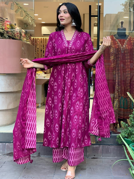Women’s Stylish Embroidery Work Long Kurta Set with Dupatta | Elegant Ethnic Wear for Festive & Casual Occasions