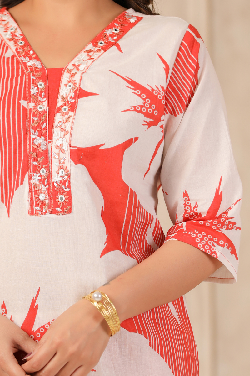 Women's Floral Printed Straight Co-ord Set