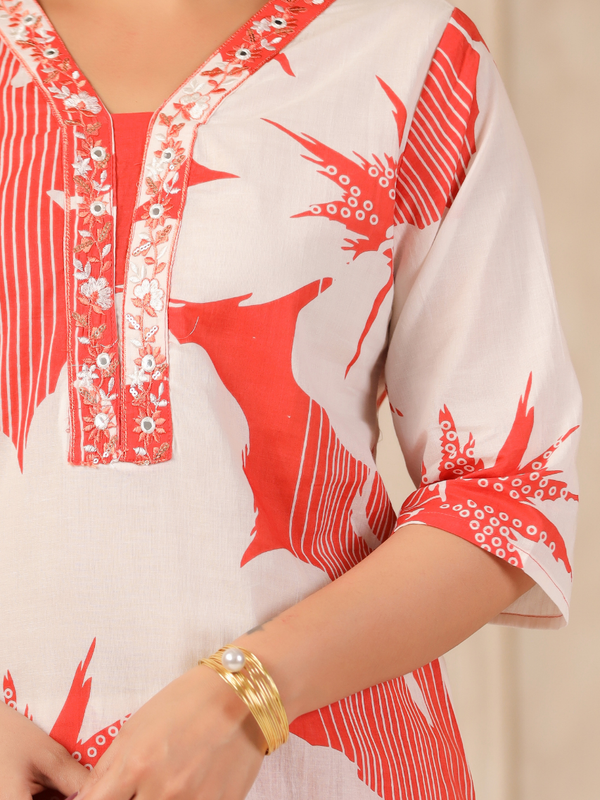 Women's Floral Printed Straight Co-ord Set