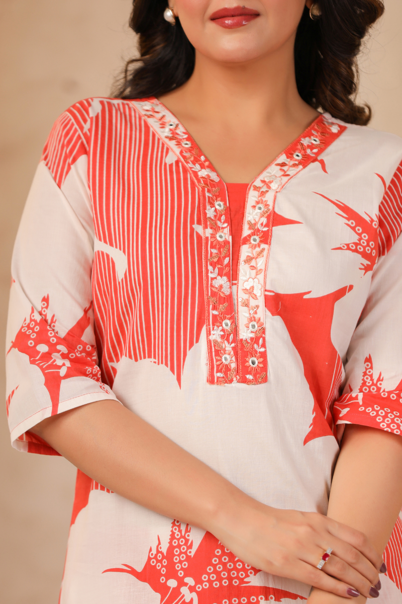 Women's Floral Printed Straight Co-ord Set