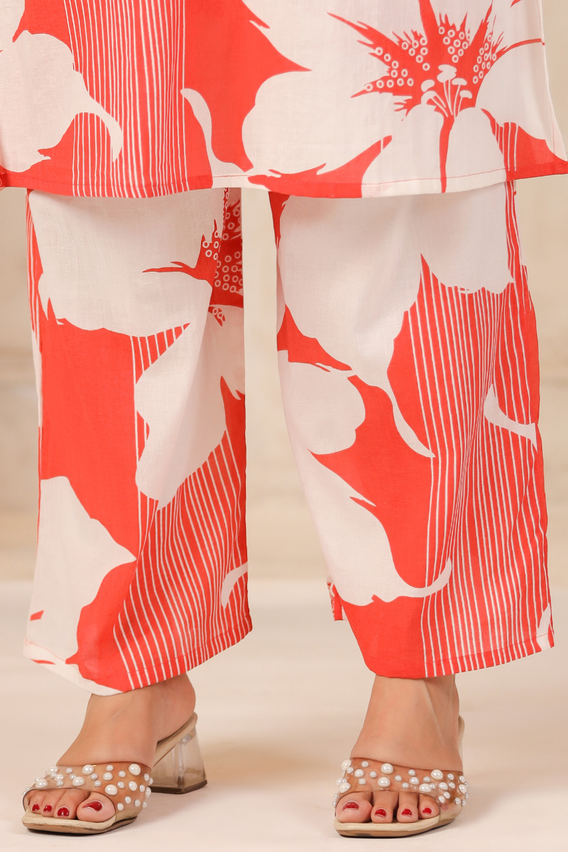 Women's Floral Printed Straight Co-ord Set
