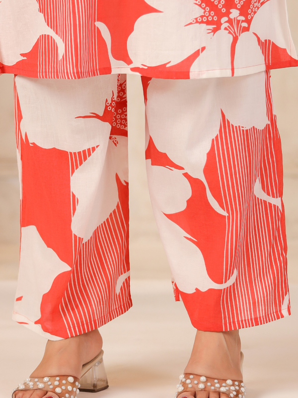 Women's Floral Printed Straight Co-ord Set