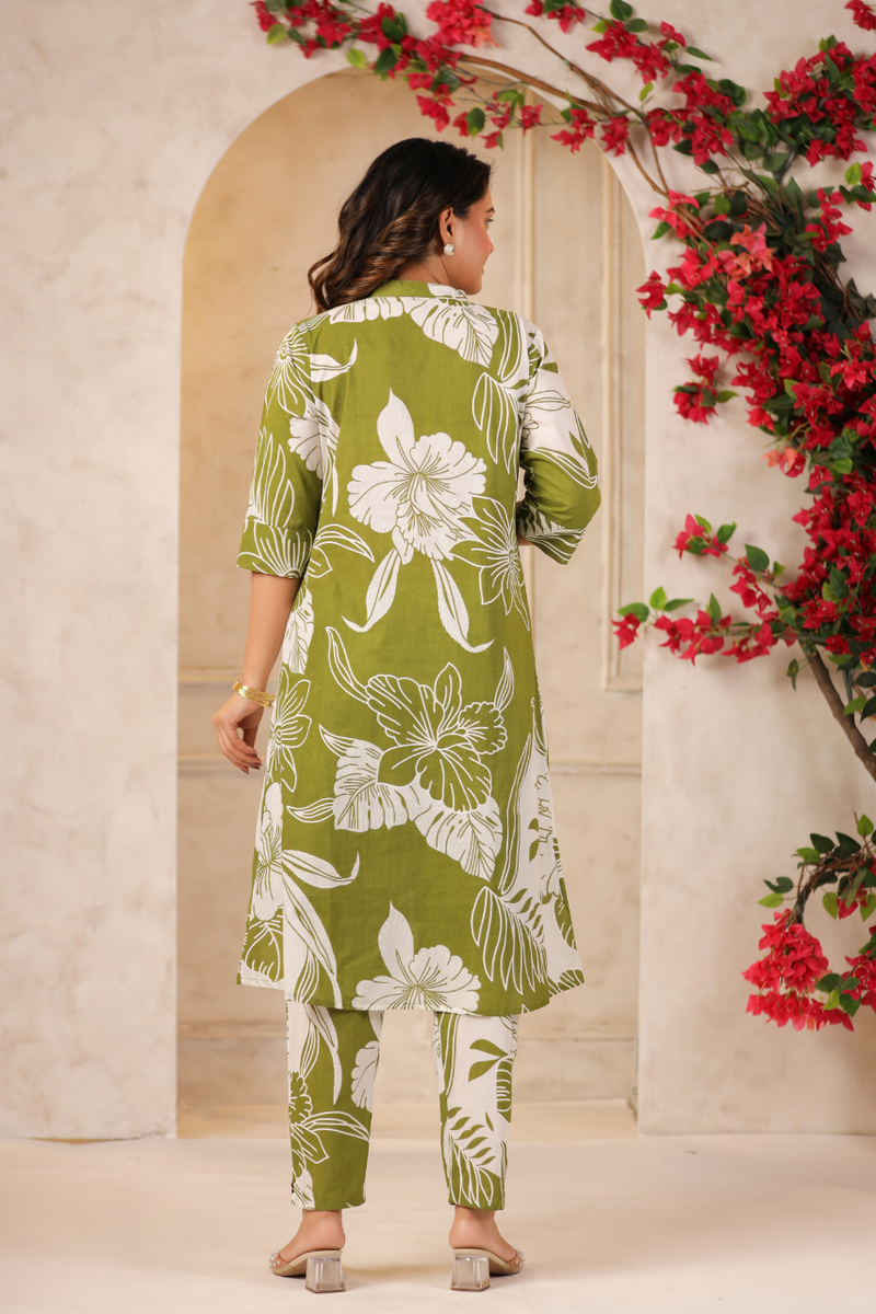 Women's Floral Printed Straight Co-ord Set
